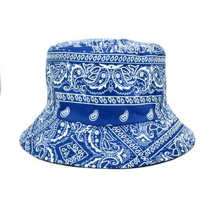 Ethnic Style Vintage Trendy <b>Retro</b> Cashew Flower Printed Fisherman Fashion Street Shade Double-Sided Sun Protection <b>Bucket</b> <b>Hat</b> - Product Image 3