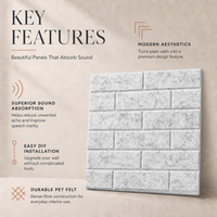 Autocollants muraux acoustiques en feutre doux et sans formaldéhyde, écologiques, pour bureau, studio et maison, réduisant le bruit acoustique