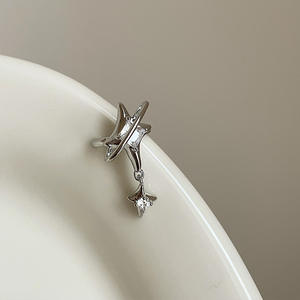 ต่างหูพลอยเทียมรูปดาวสำหรับผู้หญิงต่างหูทองแดงดีไซน์ใหม่เครื่องประดับอินเทรนด์ - Product Image 5