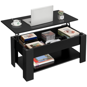 Mesa de Centro de Madera, Mesa Elevable con Amplio Estante de Almacenamiento Oculto para Sala de Estar, Espacios Pequeños del Hogar - Product Image 1