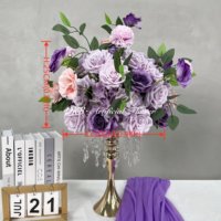 DKB Design Original – Boule de fleurs artificielles en soie réaliste violette pour centres de table de mariage et événements