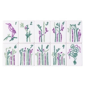 Set di Tessere Mahjong Classico Americano Ebraico Spagnolo, Tessere Mahjong Verdi - Product Image 4