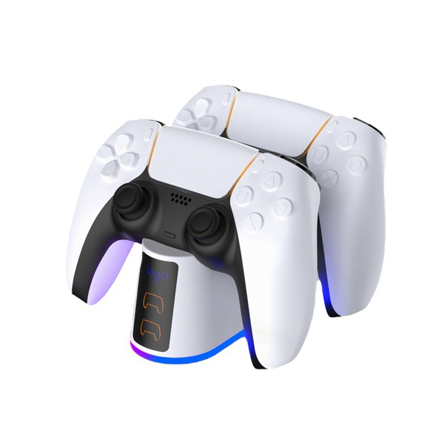 RGB Light Fast Quick Charger Dual Station for PS5 Gamepad Control Double Charging Dock Station for PS5 Original Game Controller
