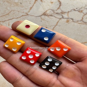 Resin Colourful Dice Cabochons Loose Stones <b>Matching</b> Pairs for Jewelry Making Earrings DIY Craft <b>Game</b> Theme Accessories - Product Image 1