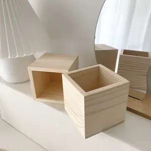 큰 나무 상자 자연 오동 나무 소나무 대나무 나무 DIY 나무 상자 뚜껑