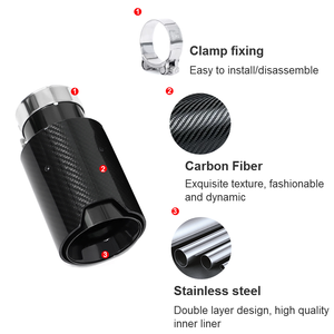 Silenciador trasero negro brillante de fibra de carbono M Performance, punta de escape, sistema de escape de tubo de escape para <span class=keywords><strong>BMW</strong></span> Serie M Universal - Product Image 4