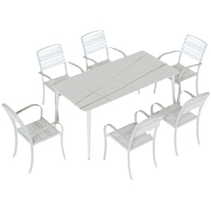 Tavolo e Sedie da Esterno in Lastra di Roccia Semplice per Giardino, Balcone, Terrazza, Sala Riunioni, Villa, Cortile - Arredamento da Esterno - Product Image 5