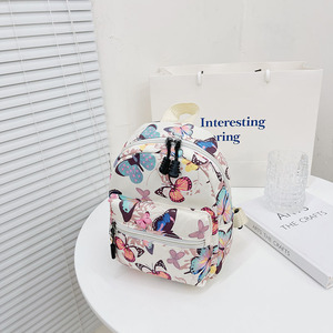 Mini sac à dos en nylon motif papillon zèbre personnalisé sac d'école quotidien mignon de <span class=keywords><strong>maternelle</strong></span> avec fermeture à glissière pour filles dames - Product Image 2