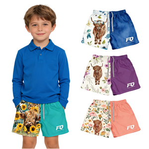 شورتات فوتي مخصصة للأطفال بتصميم بقرة هايلاند أسترالية، مع جيوب بسحاب، شورتات فوتي بتصميم كلب داشهند، شورتات فوتي بتصميم بيجامة للكلاب - Product Image 1