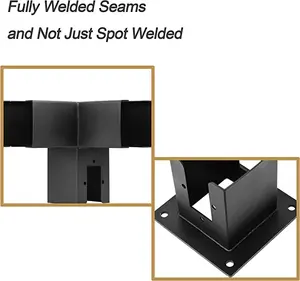 Kit Pergola 3 voies angle droit support d'angle en acier allié pergola supports bottes - Product Image 3