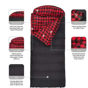 Sac de couchage extérieur confortable pour adultes 3 saisons OEM pour camping familial, vente en gros