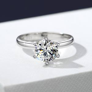 Cincin Janji Pernikahan Perak Sterling S925 Berlian Moissanite VVS1 Berkualitas Tinggi Harga Pabrik Grosir, Promo Panas - Product Image 2