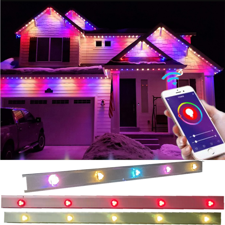 Smart App Control IP68 Waterproof Permanent Outdoor Holiday Christmas Decorative Lights 12V 24V Rgbic Led Pixel Point Lights
