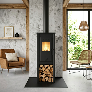 R0602A 6.2kw Poêle à <span class=keywords><strong>bois</strong></span> écologique, fin et grand, chauffage domestique intérieur, cheminée en acier noir, poêle à <span class=keywords><strong>bois</strong></span> - Product Image 1