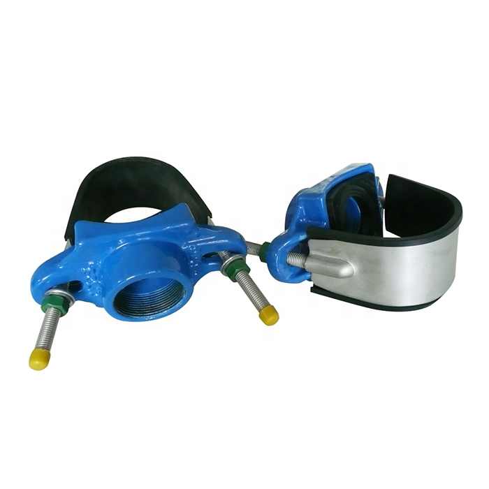 DN50-DN450 Ductile Iron Universal Joint Pipe FIttings Tapping Saddles for PVC Pipe