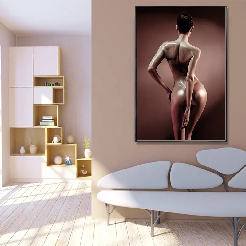 Personalizza la grande stampa decorativa su tela Wall Art Sexy Woman Nude Print su tela con cornice Cuadros