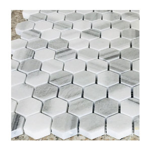 Gran <span class=keywords><strong>hexagonal</strong></span> diseño marmara blanco baldosas de mosaico de mármol - Product Image 4