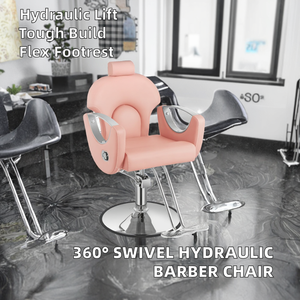 Dayanıklı 360 derece döner sentetik deri berber koltuğu hidrolik ayarlanabilir saç stilisti kesme <span class=keywords><strong>Salon</strong></span> sandalyesi ile Styling koltuk - Product Image 2