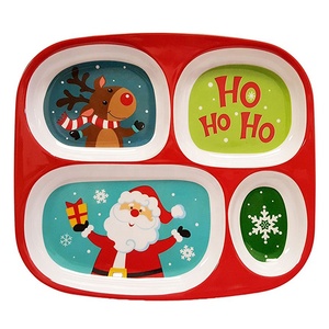 Plato navideño <span class=keywords><strong>de</strong></span> <span class=keywords><strong>melamina</strong></span> para niños, 4 secciones - Product Image 2
