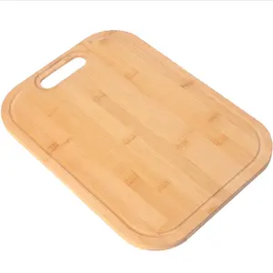 Planche à découper en bois de bambou, bon marché, Durable, bloc de boucher, avec rainure à jus pour la viande de dinde, 4 pièces