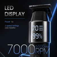 Tondeuse à cheveux rechargeable en acier inoxydable à 2 vitesses avec lame en T pour hommes, usage quotidien