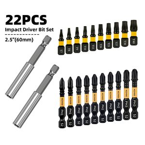 Guest Quality Impact Driver Bit Set 2.5 In 60 Mm S2 Steel Phillips Torx For Home And Electric Use - Product Image 1