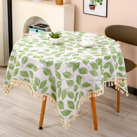 Nappe haut de gamme en mélange coton-lin de style français, motif géométrique, anti-poussière, personnalisable, design minimaliste pour