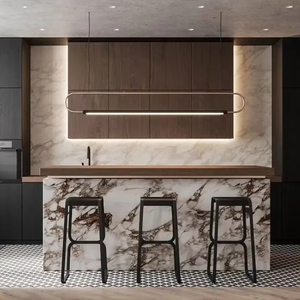 Gabinetes de Cocina de Mármol de Lujo Europeos, Diseño Moderno, Juego de Comedor Ecológico para Espacios de Cocina de Hoteles y Restaurantes - Product Image 4