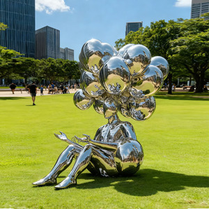Estatua de Espejo de Tamaño Real Personalizada para Exteriores, Escultura de Arte Corporal Humano de Acero Inoxidable Moderna para Jardín - Product Image 1