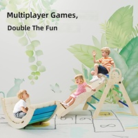 ElegantCrafts Ensemble de jeu d'escalade Montessori en papier pour aire de jeux intérieure, avec coussins triangulaires, 9 combinaisons, jouet d'escalade