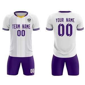 Camisetas/Conjuntos de Fútbol Personalizados con Rayas Clásicas Blancas - Product Image 2