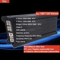 Amplificateur de haut-parleur de voiture RMS 150W 4 canaux 2 Ohm Fullrange Peak 4000W Class D Amplificateur de voiture Monoblock