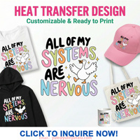 Étiquettes de transfert thermique personnalisées de haute qualité, impression de vinyle de transfert thermique DTF, autocollants à repasser pour vêtements, t-shirts