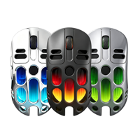 Nuevo Mouse Inalámbrico para Juegos RGB, Mouse Ergonómico Ultraligero de Doble Modo con Diseño Hueco y Recargable