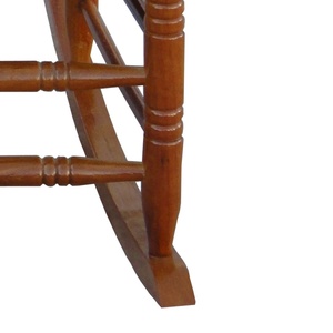 Sedia a <span class=keywords><strong>dondolo</strong></span> in legno di pioppo marrone, design moderno, schienale solido monopezzo, ideale per balcone, giardino e prendisole - Bestseller - Product Image 3