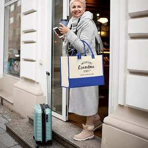 กระเป๋าผ้าแคนวาสขนาดใหญ่แบบออร์แกนิค  รักษ์โลก  รีไซเคิล  ใช้ซ้ำได้  พิมพ์โลโก้ตามสั่ง สำหรับใช้ในชีวิตประจำวันหรือเป็นของขวัญ - Product Image 1