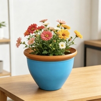 Pots de fleurs en plastique poli, finition brillante, en forme de cloche, écologiques, légers, pour l'intérieur et l'extérieur, dégradé de couleurs