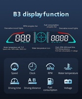 2025 Venta Caliente Medidor Universal OBD2 para Coche, Pantalla HUD Multifunción de Velocidad y Temperatura del Agua B3, Velocímetro Electrónico Automotriz