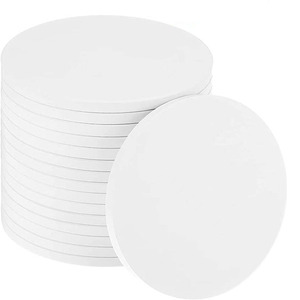 Sous-verres en céramique simples, ronds, blancs, couleur unie, écologiques, design personnalisé, utilisation promotionnelle - Product Image 3