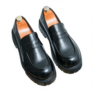 Nueva Llegada Zapatos de Plataforma Sin Cordones de PU para Hombre Zapatos de Vestir con Punta Redonda Primavera Verano Otoño - Product Image 3