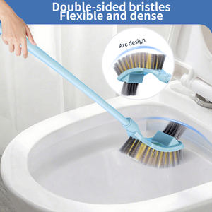 Sikat Toilet Genggam Liushun Da Sky Blue Light <span class=keywords><strong>Pink</strong></span> Multifungsi Hemat-Ruang Gagang Panjang Plastik Tahan Lama untuk Pembersihan - Product Image 4