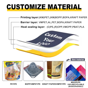 Vật Liệu Nhiều Lớp In Kỹ Thuật Số In Ấn In Ấn Thấp Moq Dây Kéo Độ Ẩm Bằng Chứng Thực Phẩm Cấp 3 Bên Kín Bao Bì Nhựa - Product Image 6
