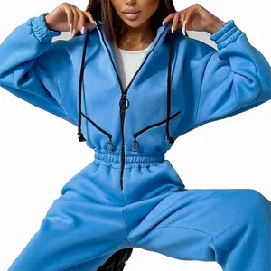 Nieuwe Aankomst Vrouwen Fitness Hardlooplegging Sportkleding Gym Playsuit Één Stuk Jumpsuit Met Hoge Taille En Capuchon