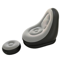 Fauteuil gonflable ergonomique avec repose-pieds en PVC floqué, ensemble de canapé gonflable pour salon, appartement, camping