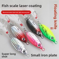 Leurre Artificiel Dur en Plaque de Fer Bleue, Petit Modèle, pour Pêche au Bar à Grande Bouche, avec Hameçon, Vente en Gros