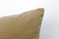 Housse de coussin bohème en polyester et coton, motif géométrique rayé camel, tricotée, en velours côtelé