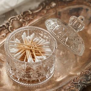 Mahkota kecil dekoratif kaca wadah permen gula perhiasan timbul kaca bening stoples penyimpanan dengan tutup - Product Image 3