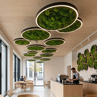 Luminaire suspendu en mousse préservée biophilique, combinaison modulaire personnalisée, lampe de plafond acoustique LED pour restaurant, café, projet
