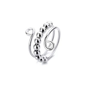 <span class=keywords><strong>Anillo</strong></span> de Acero Inoxidable a la Moda G4393, Ajustable y Chapado en Oro con Cuentas Giratorias, <span class=keywords><strong>Anillo</strong></span> Antiestrés Moderno para Bodas - Product Image 3