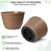 Weicheng Xing Set 2 Pot Bunga & Planter Plastik Modern untuk Dekorasi Rumah, Taman Dalam & Luar Ruangan